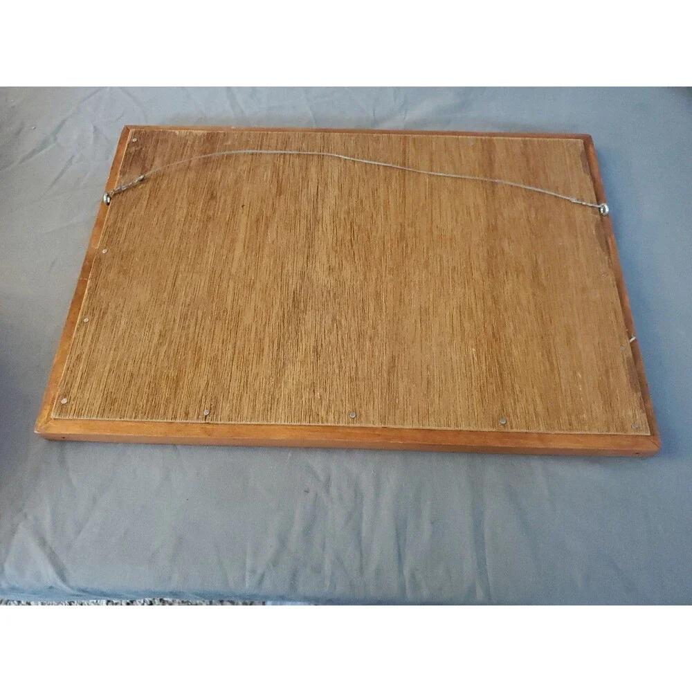 Vtg Antique Stroh's Beer Seven Ounces Mirror Sign Advertisement W/ Wooden Frame